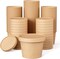 50pack 12oz Paper Soup Containers with Lids, Disposable Kraft Paper Food Cups